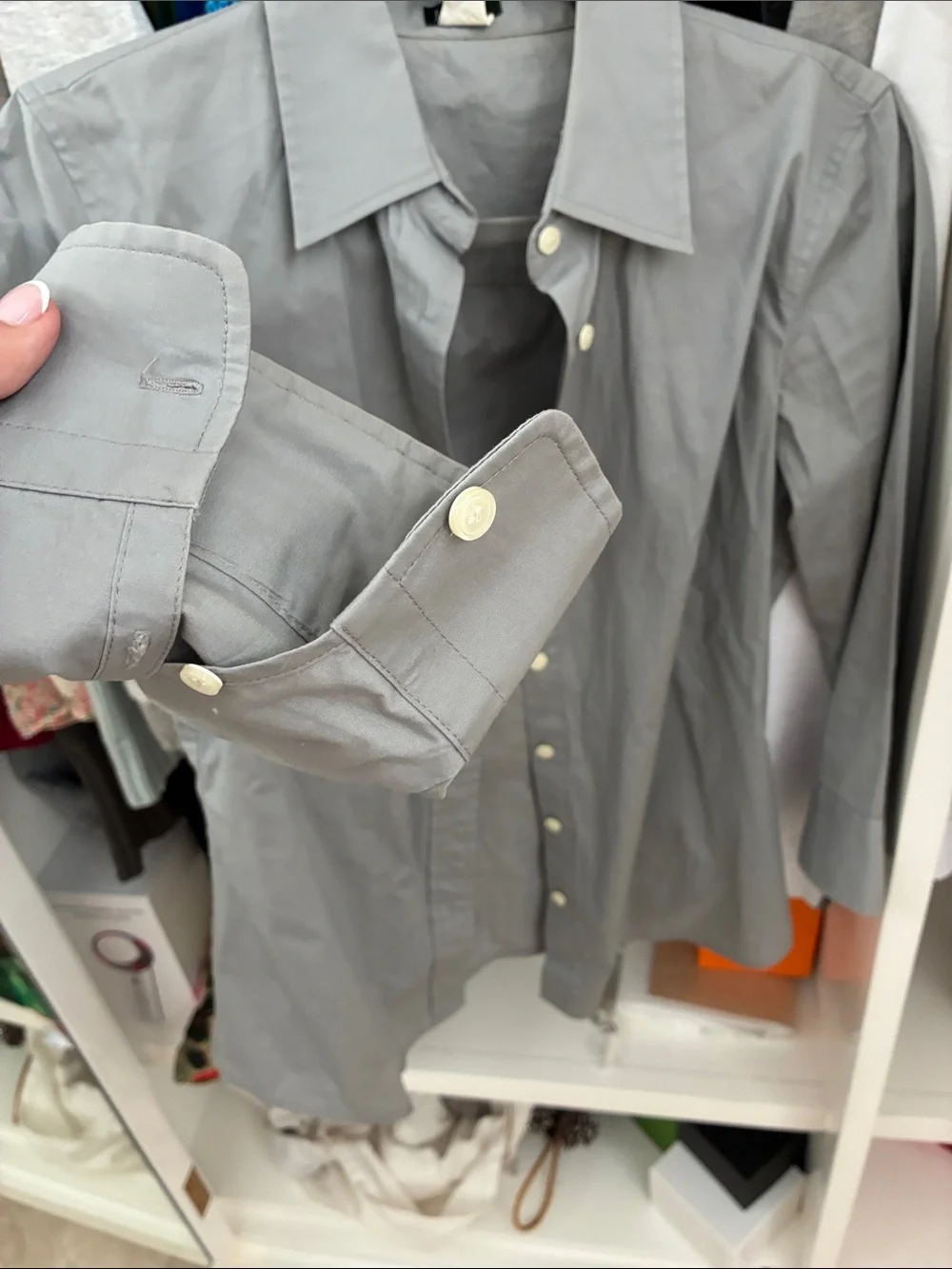 J.crew Classic women’s Grey Button-Up Dress Shirt S